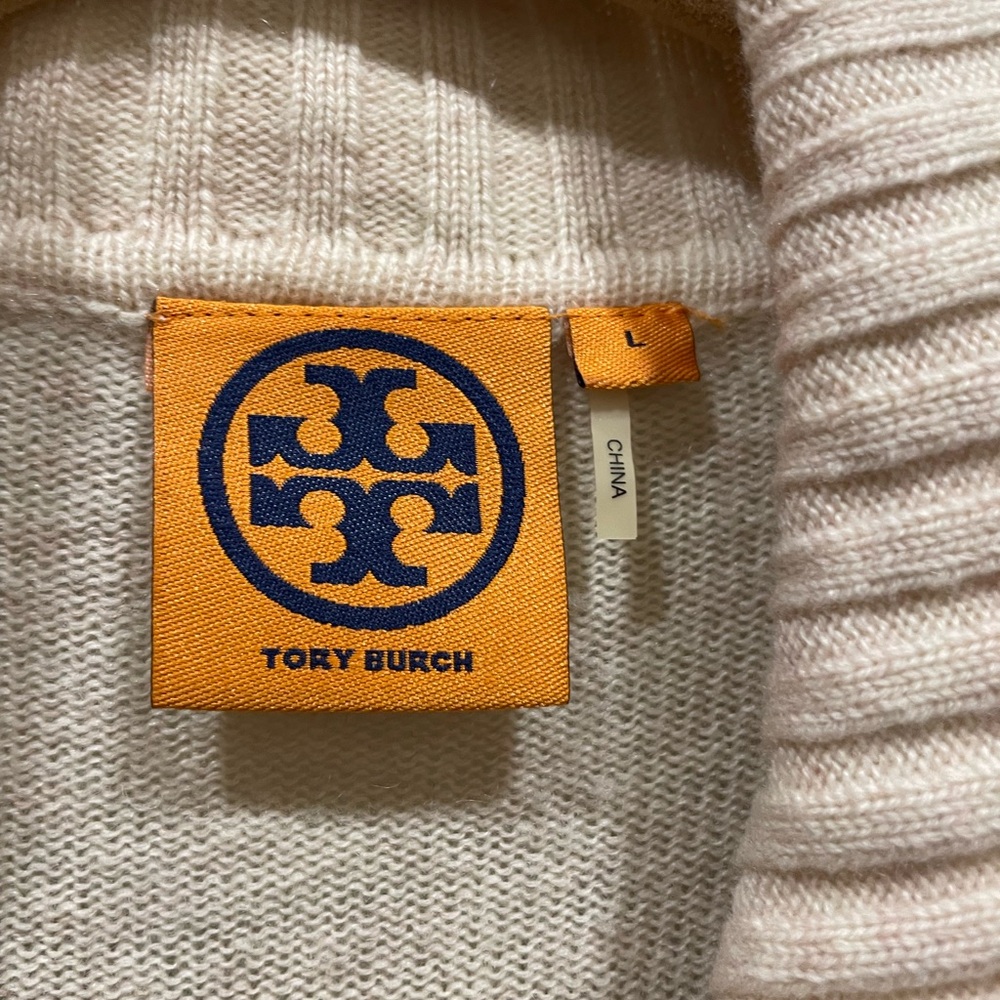 Tory Burch Cream Ribbed Sweater - Picture 2 of 5